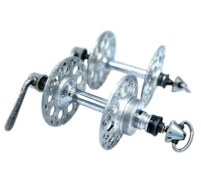 Campagnolo Gran Sport High Flange Hubset 3 件 1950 年代复古 36 孔罕见 — 第 1/4 张图片