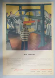 Chrysler War Production Ad: It's A Frame-up! 1946 Size: 11 x 15 Inches - Picture 1 of 2