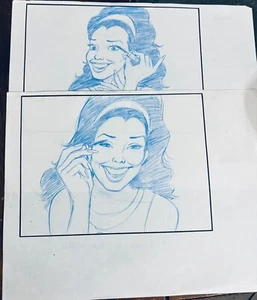 5 ORIGINAL ARTIST CASH DONOVAN HAND DRAWN SKETCH FRAN DRESCHER STORYBOARD ART - Picture 1 of 3