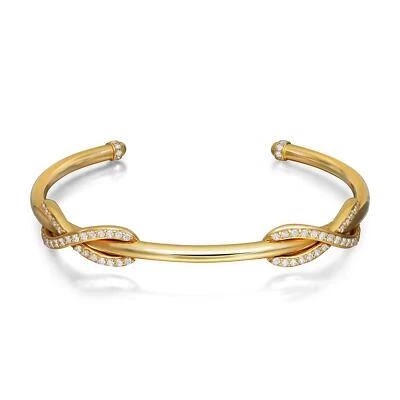 Tiffany & Co. Infinity Double Diamond Cuff Bracelet 18K Yellow Gold 0.65Cttw - Image 1 of 4