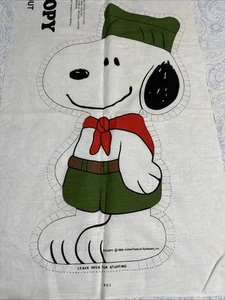 Vintage Peanuts Snoopy Scout Handarbeit Stoff Panel Cut n Sew Kissen Spielzeug Puppe 1958 - Bild 1 von 7