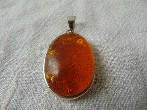 Colgante ámbar genuino plata esterlina vintage - Imagen 1 de 4