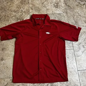 Arkansas Razorbacks Adidas Button Up Shirt /Jersey Mens Large - Picture 1 of 5