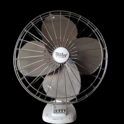 Vintage Mistral Metal Desk Fan 3 Speed Retro Industrial Brown Blades 55cm 🦩 - image 1 of 4