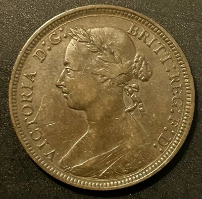 1890 UK Great Britain Victoria Half Penny - Image 1 of 2