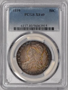 1819 Bust Half Dollar 50c O-113 PCGS XF40 - Great Color! 100% Original! - Picture 1 of 3