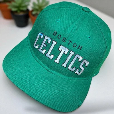 VTG 80’s STARTER SnapBack Hat - BOSTON CELTICS NBA - 1st Gen Arch Wool - Image 1 of 4