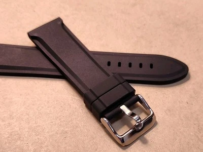 NOS Hadley Roma 22R Black Silicone Diver's Watch Band With Stainless Buckle - Image 1 of 4