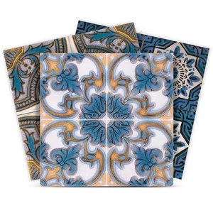 Blue, White and Yellow H408 6 in. x 6 in. Vinyl Peel and Stick Tile (24-Tiles) - Picture 1 of 12