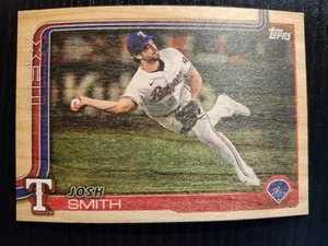 2025 Topps Josh Smith Wood Parallel SSP /25 #668 Rangers - Picture 1 of 2