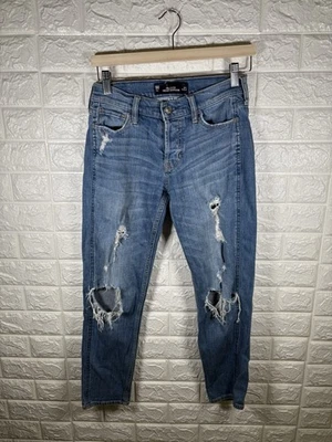 Hollister Womens Jeans Size 00 W23 Vintage Boyfriend Medium Wash Distressed - Image 1 of 4