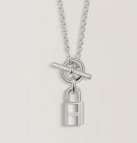 HERMÈS Collana Lucchetto Hermes Amuleto Nuova Mai Usata Con Scatola Nastro Lunghezza 15 7 Pollici