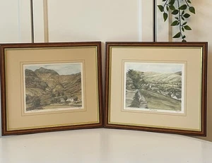 Pair Lake District Watercolour Prints Limited Edition Signed Landscape Framed - Picture 1 of 8