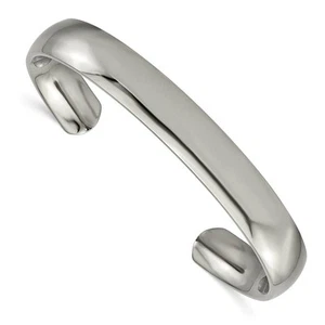 Men's 10mm Titanium High Polished Cuff Bracelet - Picture 1 of 6