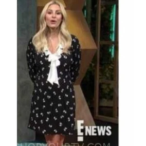 Maje Womens Dress Size 4 Seen On TV Bow Ruffle Black Midi Rockdale Designer - Picture 1 of 15