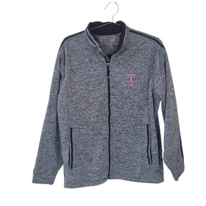 Pre-Owned ANTIGUA XL Grey Black Texas A&M Aggies Full Zip Jacket Men - Picture 1 of 15