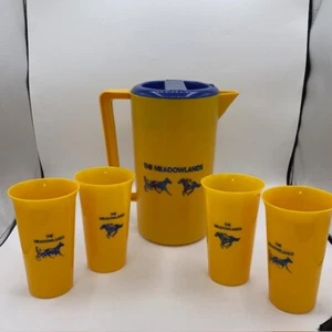 The Meadowlands Horse Racetrack Pitcher and 4 Cups Standardbred Thoroughbred - Picture 1 of 1