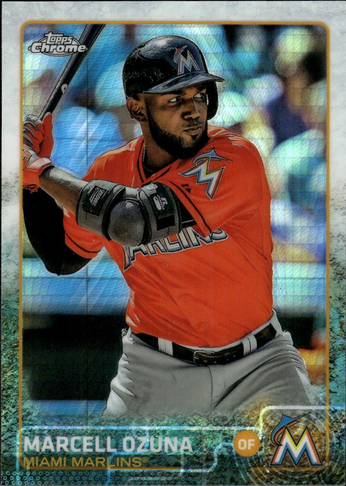 2015 Topps Chrome Marcell Ozuna Prism Refractor #182 - Image 1 of 2
