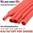 Red Heat Shrink Tubing 3:1 Waterproof Marine Grade Adhesive Lined Tube Sleeves