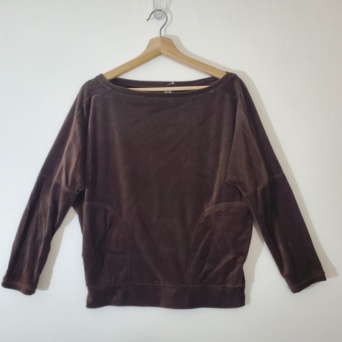 VETEMENTS Felpa donna peluche e lussureggiante taglia XS Victoria's Secret in velluto marrone con tasche