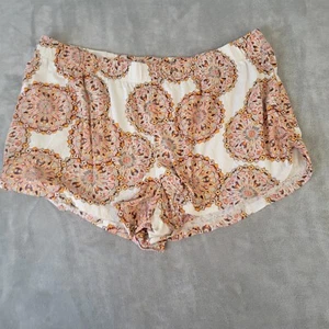 Cacique Womens Pajama Sleep Shorts 22 24 Orange Gray Geometric Cotton Pull On - Picture 1 of 8