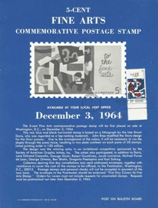 #1259 5c Fine Arts S. Davis Stamp Poster- Unofficial Souvenir Page Folded HC - Picture 1 of 1