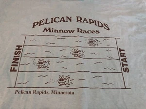 True Vintage Pelican Rapids Minnesota Minnow Races XL Blue T Shirt - Picture 1 of 8