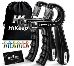 2 Hand Grip Strengthener Power Trainer Gripper Strength Adjustable Gym Exerciser - Picture 1 of 4
