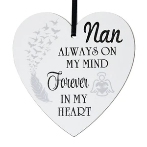 Nan - Always on my mind forever in my heart - 9cm handbemaltes kleines Holzherz - Bild 1 von 1