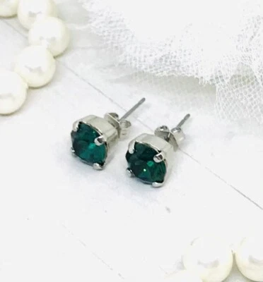 Aretes de cristal verde esmeralda Foto 1 de 4