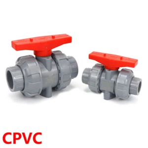 New CPVC 20/25/32/40mm 1/2" 3/4" 1" 1-1/4 True Union Ball Valve Socket Connect - Picture 1 of 4