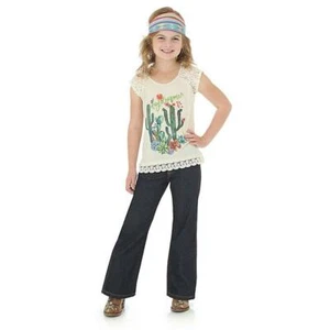09MWGFW Wrangler para niñas parche premium corte bota - azul mediano NUEVO - Imagen 1 de 2