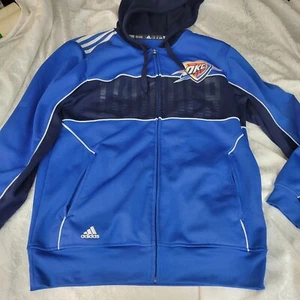 OKC Thunder Adidas Hoodie Oklahoma City NBA Royal Blue Medium M  - Picture 1 of 6