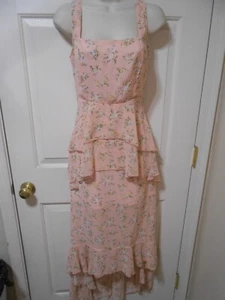 Women's size 4 NASTY GAL COLLECTION Sleeveless Layered Midi Dress Hi-Low Design - Picture 1 of 21