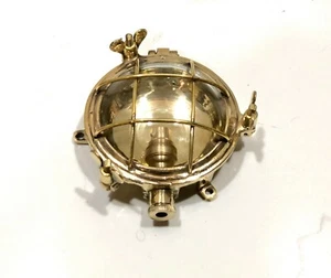 Mini lámpara de pared industrial de latón macizo para cubierta de barco marino - escogida pulida - Imagen 1 de 8