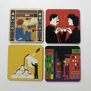 4 Nespresso Coasters Limited Edition New Gift Set of 4 Nespresso Artwork Coaster - Picture 1 of 10