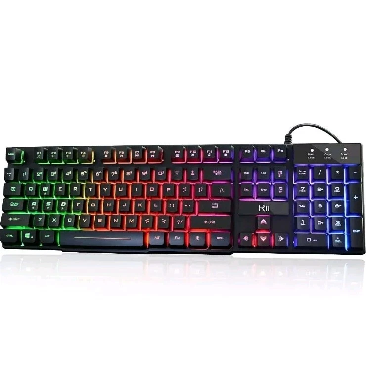 Rii RK100+ (8541666786) Rainbow LED Backlit Wired Gaming Keyboard - Image 1 of 1