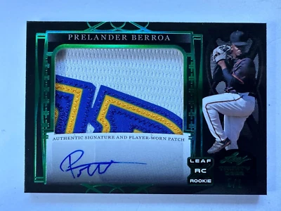 2022 Leaf Trinity Baseball Prelander Berroa Mariners PATCH AUTO Green #1/1 RC! - Image 1 of 4