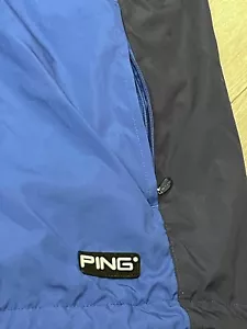 Ping GOLF Mens M Medium Jacket Windbreaker Pullover Pocket BLUE - Picture 1 of 12