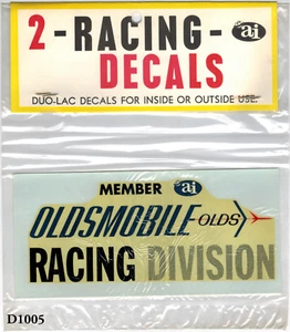 Oldsmobile Racing Division Water Slide Decal Pack Vintage 60's 2pc original Pack - Picture 1 of 3