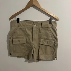 Lands End Original Cargo Shorts Khaki Men's 31x3 Zip Back Pockets Flat Front - Picture 1 of 3