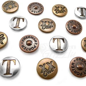 Massiv Messing Nieten Verschlüsse Nieten Knopf Nähen Leder Tasche Jeans 9,5 mm B12 - Bild 1 von 4