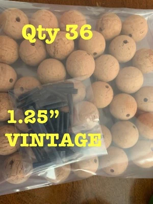 36 Galleggianti in Sughero 1,25” Pesca Bobber in Sughero Naturale Vecchio Stock - Immagine 1 di 4