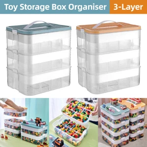 3-Layer Toy Organizer Bin Stackable Large Storage for Building Blocks Plastic AU - Picture 1 of 18