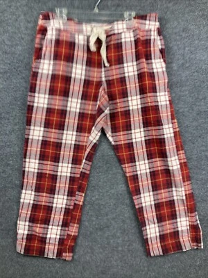 Pantalones de pijama Sonoma para mujer medianos rojos a cuadros de lona con cordón usados en excelente estado Foto 1 de 4