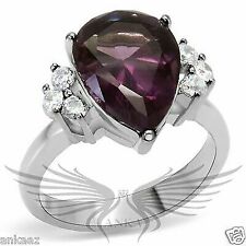 Brilliant 5.75Ct Pear Synthetic Glass Engagement Ring 5 6 7 8 9 10 Tk167 *