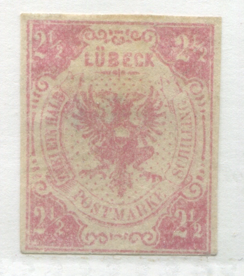 Lubeck 1859 2 1/2 s rose mint no gum - Image 1 of 1