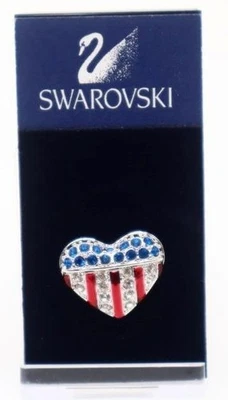 Broche prendedor bandera americana corazón valiente cristal Swarovski 1511277 Foto 1 de 4