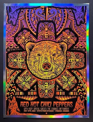 Red Hot Chili Peppers FOIL Todd Slater 2023 Tour Poster May 14th 2023 Phoenix - Image 1 of 4