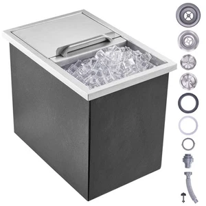 18"x12"x14.5" Drop in Ice Chest Ice Cooler Ice Bin Stainless Steel w/Cover - Picture 1 of 8